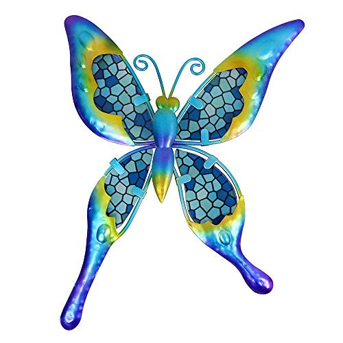 2 Pezzi Farfalla di Metallo Arte della Parete,Sculture da Parete a Forma di Farfalla 3D,Decorazione Farfalla da Appendere Per Casa Giardino Interni Esterni 
